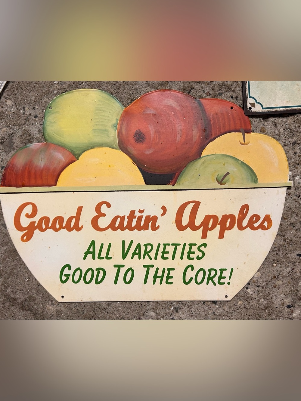 Antique Good Eatin’ Apples Farm Stand Steel Sign (magnetic) / Unique Wall Decor